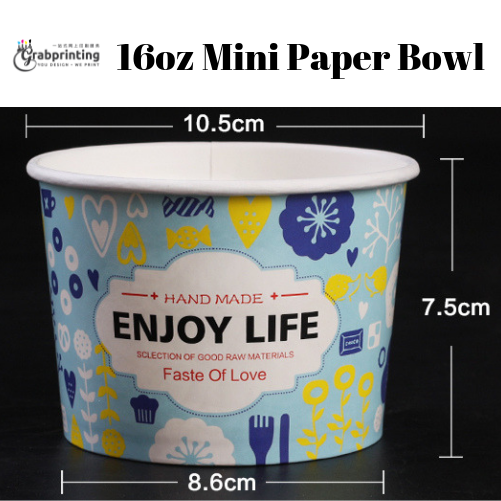 [object object] Mini Paper Bowls Printing 16oz Mini Paper Bowl
