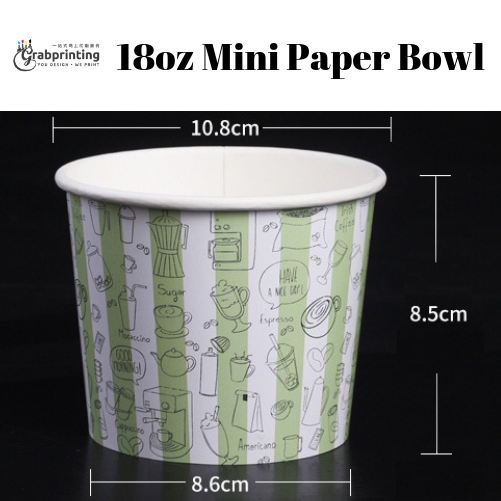 [object object] Mini Paper Bowls Printing 18oz Mini Paper Bowl